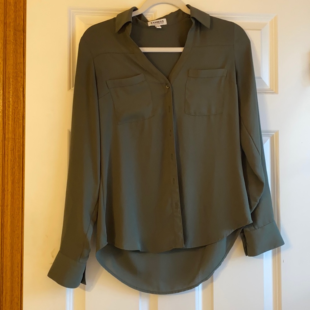 Olive green button up